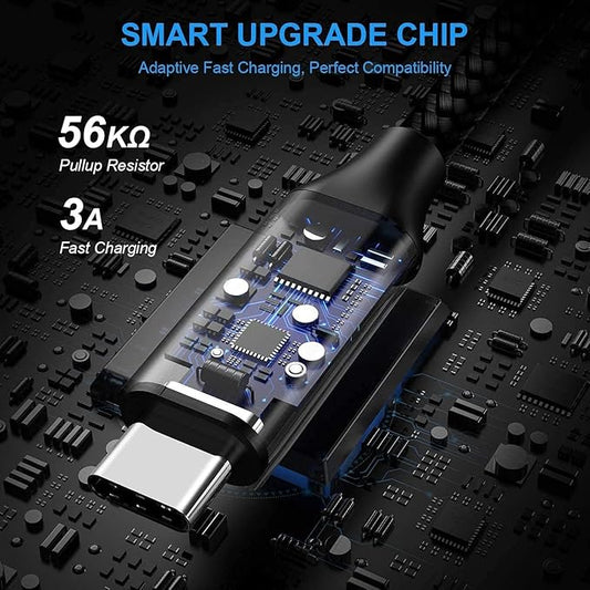 etguuds USB A to USB C Cable 6.6ft, 2-Pack, 3A Fast Charging Type C Charger Cord for iPhone 17 16 15 Pro Max 16e 17 Air, Samsung Galaxy S25 S24 S23 S22 S21 S20 A17 A16 A56 A55 Flip Fold, Black