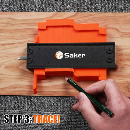 Saker Contour Gauge (5 Inch Lock) Profile Tool- Adjustable Lock-Precisely Copy Irregular Shape Duplicator -Irregular Welding Woodworking Tracing - Must Have Tool for DIY Handyman, Construction