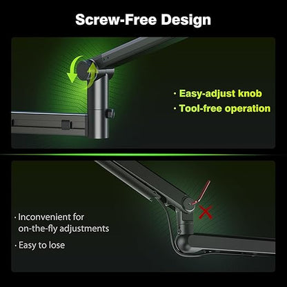 AA AUDIO ACCESSORY Low Profile Mic Boom Arm with XLR Cables 10ft 2 Pack