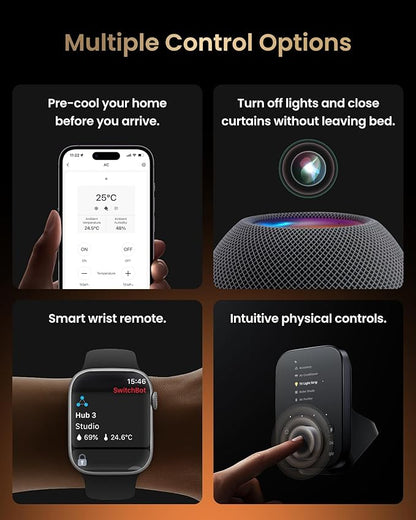 SwitchBot Hub 3 (3rd Gen), Smart Home Hub with 2.4" IPS Screen & Knob Control, WiFi Thermometer Hygrometer, IR Remote (Matter/Bluetooth 200m), Alexa/Google/Apple Home Compatible