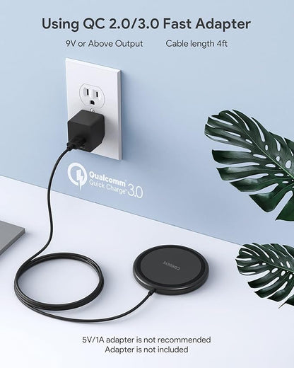 Wireless Charger, 15W Max Fast Wireless Charging Pad 2-Pack Compatible with iPhone16/16Plus/16Pro /16ProMax/iPhone15/15Pro/15Plus/14/13/12/Samsung S24 /S24Ultra/S23Ultra/S22/S21,AirPods Pro 2