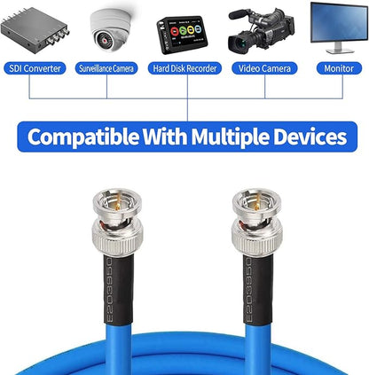 Superbat SDI Cable BNC Cable 3G/6G/12G (Belden 1694A)，1-300FT, Supports HD-SDI/3G-SDI/4K/8K Video, Precision SDI Video Camera Wire (1Pcs)