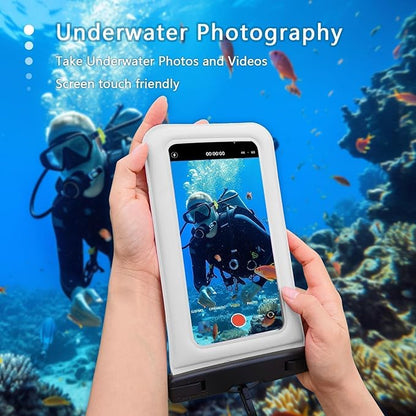 Floatable Soap Bubble Waterproof Phone Pouch/Case with Crossbody Lanyard for iPhone 16 Pro Max/15 Pro/14/13/12, IP68 Cellphone Dry Bag Beach Cruise Ship Essentials, 1 Pack-Sand Dollar-7″