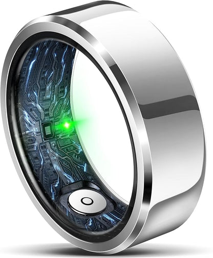 Smart Ring for Women Men, Fashion Minimalist Fitness Ring & Sleep Tracker Ring with Heart Rate, Blood Pressure,5ATM Waterproof Health Ring, No Subscription, Gifts for Women Men Gift (Silver,12)