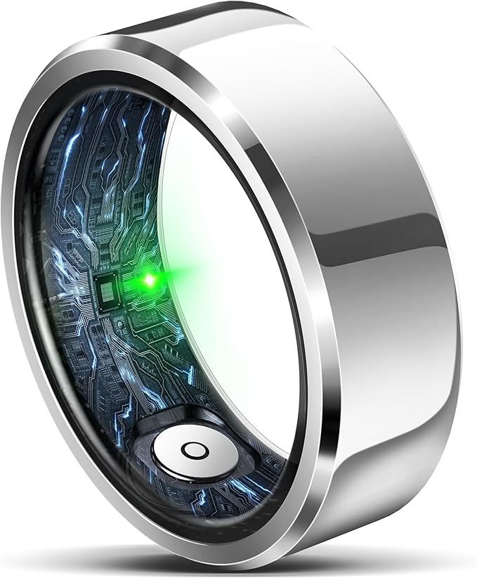 RIFESI Smart Ring for Women Men, Fashion Minimalist Fitness Ring & Sleep Tracker Ring with Heart Rate, Blood Pressure,5ATM Waterproof Health Ring,Gifts for Women Men Gift,No Subscription (10,Silver)