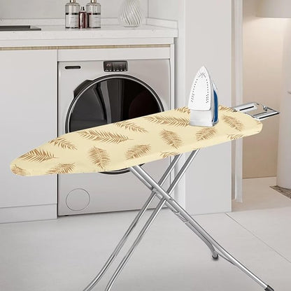 ZCFYGDX Ironing Board Covers,Elastic Edge 3 Bottom Nylon Buckle Straps, Stain Resistant & Resistant Scorch, Easy to Installation Fasteners Minimalist Palm Leaf Print Decor Size-XL 15 x 54