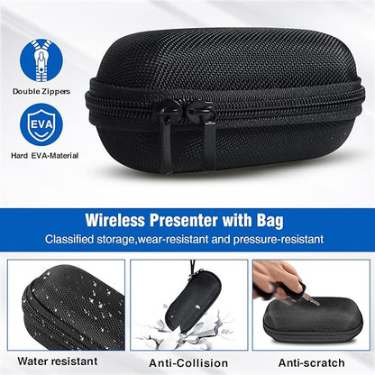 DINOSTRIKE Wireless Presenter Remote with Portable Case, USB C Presentation Clicker with case for PowerPoint with Storage Organizer Bag-Teachers Office Essentials