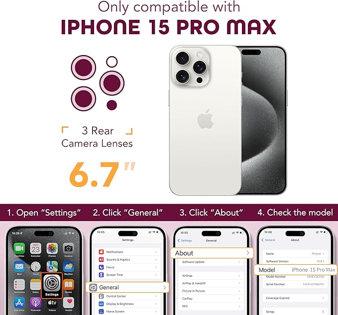 Magnetic for iPhone 15 Pro Max Case, Compatible with MagSafe, Built-in Privacy Screen Protector and Camera Protection, Anti Spy Full Body Dustproof Shockproof Hard Phone Case 6.7", Rose Red
