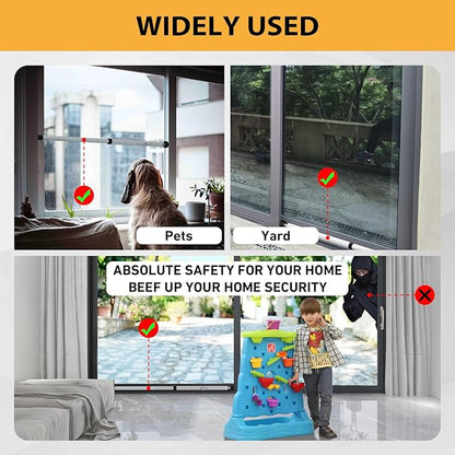 PBHEPJ Sliding Door Security Bar, 18.5-51 inch Adjustable Patio Door Security bar with Rubber Tips, Multi-use Window Security Bars, Sliding Door Stopper, White, 1 Pack