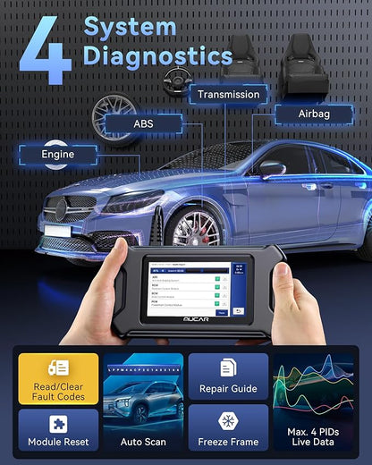 MUCAR CS90 OBD2 Scanner Diagnostic Tool with 28+ Reset Services, Oil/EPB/SAS/BMS/Injector, ABS Bleeding, Throttle Relearn, ABS SRS Engine Transmission Code Reader, FCA AutoAuth, Lifetime Free Update