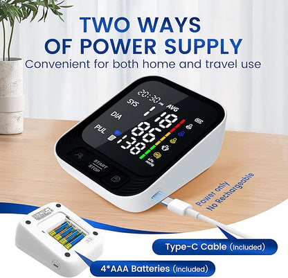 VivaGuard Blood Pressure Monitor for Home Use, Upper Arm Blood Pressure Cuff (8.7" - 16.5"), Automatic Digital BP Machine with Large LCD Backlit Display, 2 x 199 Memory, Carrying Case and Power Supply