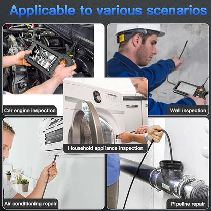 Endoscope Camera with Light - 4.3" LCD Screen Inspection Cameras,IP67 Waterproof Borescope with 8 Adjustable LED Lights,HD 1080P Endoscope Camera 16.5ft Semi-Rigid Cord,gifts for men tools and gadgets