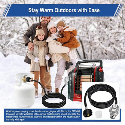 Propane Heater Fuel Filter F273699 with 6FT Propane Hose for Buddy Heater, Big Buddy, Little Buddy, Portable Buddy,Connect 20-45 lb Propane Tanks,Replaces F276163 F273704 F273701 F273702 Etc.