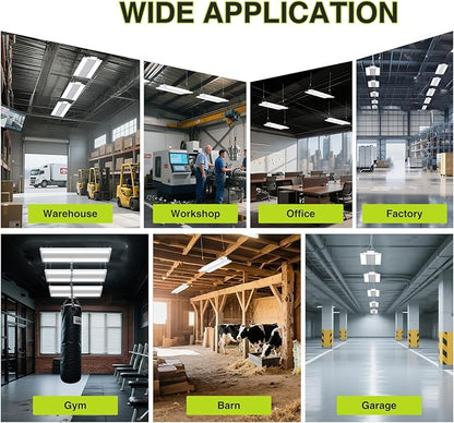 LED Linear High Bay Shop Light 210W, Larger Central Lighting Area, 31500LM, 120-277V, 0-10V, 5000K, Commercial Linear High Bay Led Shop Lights for Warehouse Industrial Garage Workshops, 4 Pack, UL