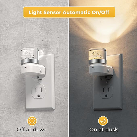 L LOHAS LED Night Lights Plug into Wall, 3000K/4000k/5000K Adjustable Color Temperature Bubble Night Light, Dusk to Dawn Sensor for Hallway, Bathroom, Rooms