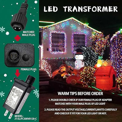 Replacement LED Transformer 30V 0.12A Class 2 Power Supply Adapter Ip44 LED Light Controller Low Voltage Transformer for Christmas String Light Inflatable Decorations (30V3.6W 1PCS)