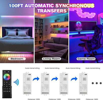XXK DR04W WiFi SPI 5~24V RGB Controller - Designed for Addressable LED Strip Lights, Compatible with Alexa Google Home Siri Smart Life Tuya APP Control Work with RC03RF WR01RF 2.4G RF Remoter etc
