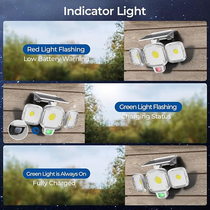 ESLIGHTION Solar Motion Sensor Outdoor Lights, 3 Modes LED Security Flood Light with Remote Control, IP65 Waterproof Solar Powered Outside Wall Light for Garden Patio Garage Yard (White, 2 Pack)