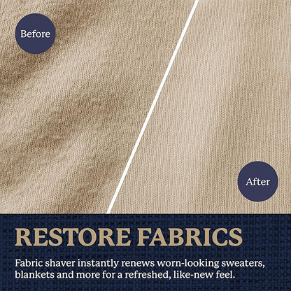 Farberware Large Lint Remover & Fabric Shaver Set – Battery Powered Sweater Shaver with Triple Blades and Extra Sticky Roller for Pet Hair, Fuzz & Pilling on Clothes & Furniture