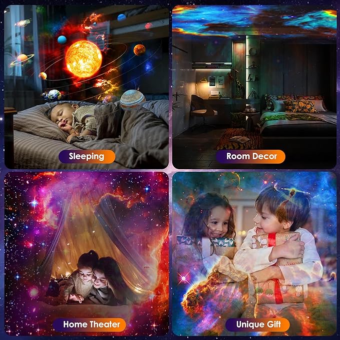 Galaxy Projector for Bedroom,13 in 1 HD Planetarium Star Projector,Ceiling Night Light Milky Way Mood Lighting with 360° Rotating and Timer,LED Space Galaxy Lamp for Kids,Adults,Gifts,Room Decor