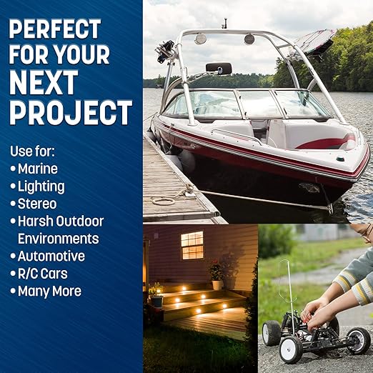 GS Power 200 Ft Duplex Marine Wire, 16 Gauge Wire, Oxygen-Free Tinned Copper 16 AWG Electrical Boat Wiring, Sheathed Copper Marine Grade Electrical Cable for Boat Automotive RV Camper Trailer