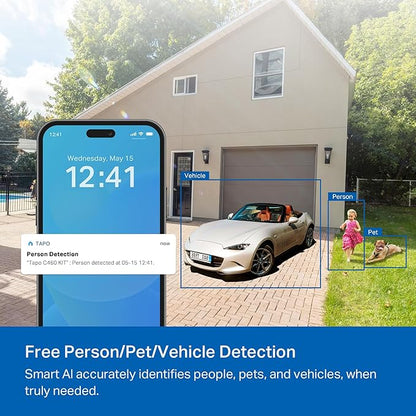 Tapo MagCam 4K Outdoor Wireless Security Camera – Battery Power with Solar Charging, Magnetic Mount, Person/Vehicle Detection, Subscription-Free Local or Optional Cloud, Works with Alexa, C460 KIT