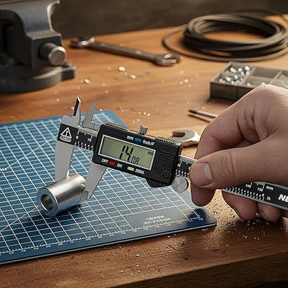 NEIKO 01407A Electronic Digital Caliper Measuring Tool, 0 - 6 Inches Stainless Steel Construction with Large LCD Screen Quick Change Button for Inch Fraction Millimeter Conversions, Digital Caliper Measuring Tool