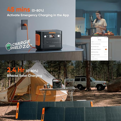 Jackery Explorer 1000 v2 Portable Power Station,1070Wh LiFePO4 Battery,1500W AC/100W USB-C Output, 1 Hr Fast Charge, Solar Generator for Camping,Emergency, RV, Off-Grid Living(AC Cable Included)