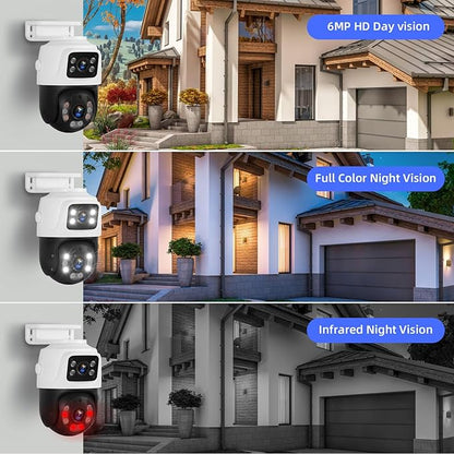 Fuers Wireless Security Camera System, 5MP 8CH NVR with 1TB HDD, 4Pcs 3MP Dual Lens WiFi Cameras Home Surveillance Outdoor Indoor, Motion Detection, Auto Tracking,2-Way Audio,Color Night Vision