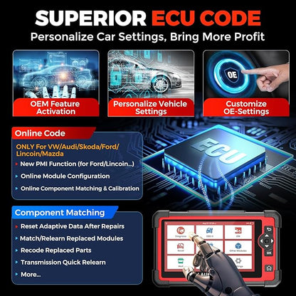 LAUNCH X431 CRP919E OBD2 Scanner, 2026 Bidirectional Scan Tool as CRP919EBT, CANFD/DoIP/FCA SGW, ECU Code, 35+ Service, Active Tests, All-in-One Full System Diagnosis, BST360 & i-TPMS, 2 Year Update