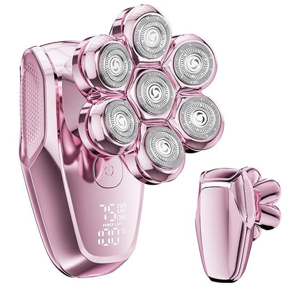 MALEGEBAZ Electric Razors for Women - 7D Electric Shaver for Women, IPX8 Waterproof with USB-C Fast Charge, LED Display, 2 Speeds & Magnetic Heads, Valentines Day Gifts for her