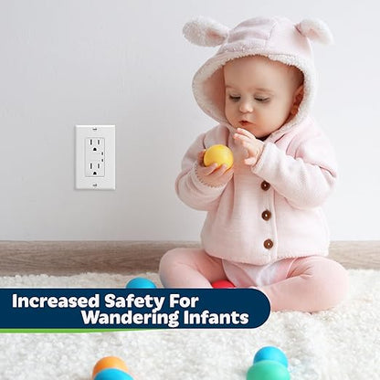 TOPGREENER Surge Protector Receptacle with Grounding Indicator, Child Safe, Tamper-Resistant, Self-Grounding, 900 Joules, 2-Pole, 15A 125V, UL Listed, TGTRSS215R, White