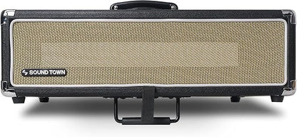 Sound Town Vintage 2U Amp Rack Case, 12.5" Depth with Rubber Feet, Dust Cover, Kickstand, Black (STVRC-2BK)