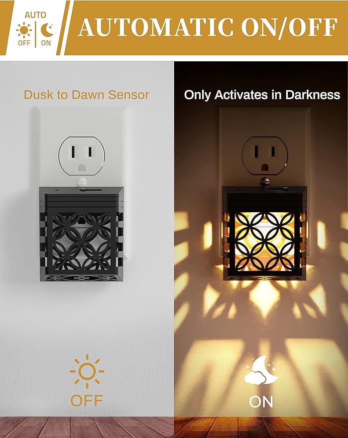 DORESshop Night Lights Plug Into Wall [2 Pack], LED Night Light, Color-Changing, Plug in Night Light, 8 Color RGB, Dusk-to-Dawn, Night Light for Kids, Nightlights for Children, Baby, Nursery, Kitchen