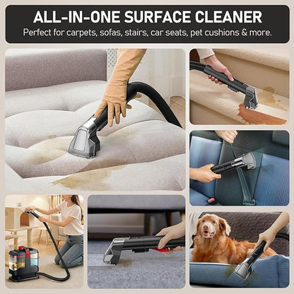 C9 Portable Carpet & Upholstery Cleaner Machine, Spot and Stain Deep Cleaner with Remover Formula for Pets,Stairs,Couch Area Rugs,Upholstery,Car Seat