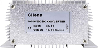 Cllena DC 24V Step Down to 12V 85A 1020W DC/DC Voltage Converter Regulator Waterproof Buck Transformer Power Supply