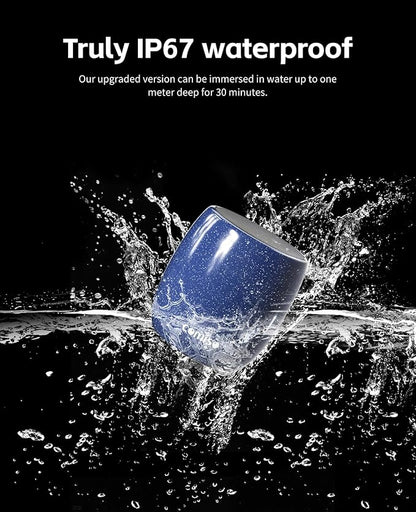Small Speaker, Bluetooth Speaker with 360°HD Stereo Sound and Robust Bass, Mini Speakers with Hands-Free Call, IP67 Waterproof, Portable Speakers for Shower, Room, Car, Trip, Ideal Gift for Men, Women