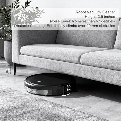 FGID Robot Vacuum and Mop Combo, 2 in 1 Mopping Robotic Vacuum Cleaner w Schedule,Robot Vacuum Self Emptying App/Remote,5000Pa Strong Suction, Slim, Ideal for Hard Floor, Pet Hair, Low-Pile Carpet