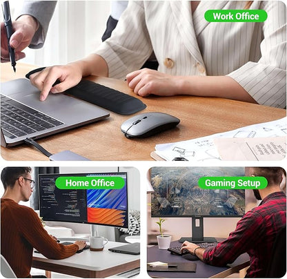 MEKASS Ergonomic Wrist Rest for Keyboard and Mouse, Soft Memory Foam Keyboard Wrist Rest Set with Non-Slip Silicone Base, Easy Typing, Pain Relief, Comfort for Office, Work, Gaming (Blue)