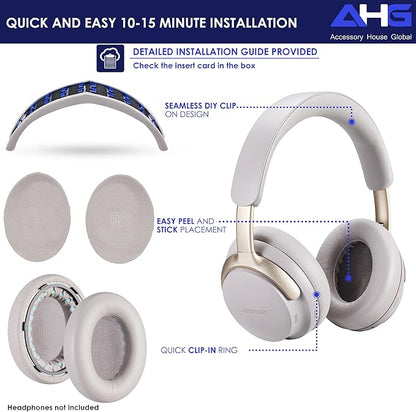 QC Ultra Replacement Ear pad and Headband Pad Kit Cushion Compatible with Bose QuietComfort Ultra Wireless Headphones (Sandstone). Easy DIY Installation + Great Comfort