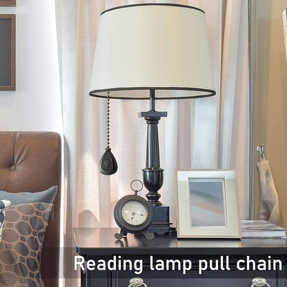 Patelai 4 Pieces Ceiling Fan Pull Chain Extender Ornament 12 Inch Ceiling Pull Chain Extension Classic Drop Shaped Pendant Beaded Ball Cord for Fan light lamp decorative with Connector(Black Copper)