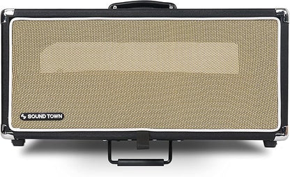 Sound Town Vintage 4U Amp Rack Case, 12.5" Depth with Rubber Feet, Dust Cover, Kickstand, Black (STVRC-4BK)