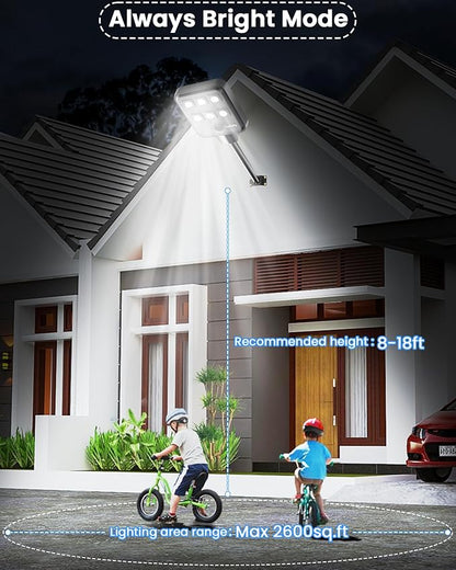 Gefolly G-5000W Solar Street Light Outdoor, Wide Angle Commercial Parking Lot Light Dusk to Dawn 6500K IP67 Flood Security with Motion Sensor Lamp for Yard, Basketball Court