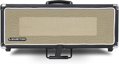 Sound Town Vintage 3U Amp Rack Case, 12.5" Depth with Rubber Feet, Dust Cover, Kickstand, Black (STVRC-3BK)