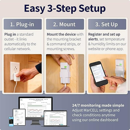 MarCELL Pet Watch Bundle (Verizon) – Cellular Temperature Monitor, Humidity & Power Monitor for RV Pet Safety, RV Pet Monitor and Alarm