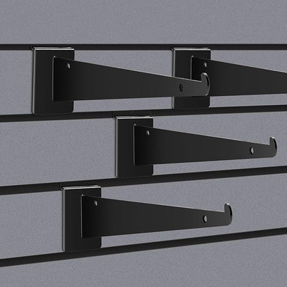 12 Pack Slatwall Knife Shelf Brackets 14 inch, Heavy Duty Slatwall Shelf Bracket Bulk Floating Metal Slatwall Accessories with Lip for Shelving Display Garage,Market and Home Mounting Supplies