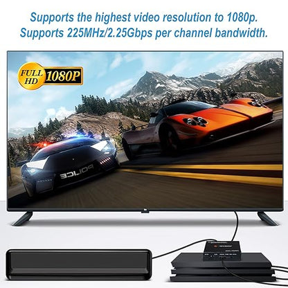 J-Tech Digital Premium Quality 1080P HDMI To HDMI + Audio (SPDIF + RCA Stereo) Audio Extractor Converter (JTDAT5CH)