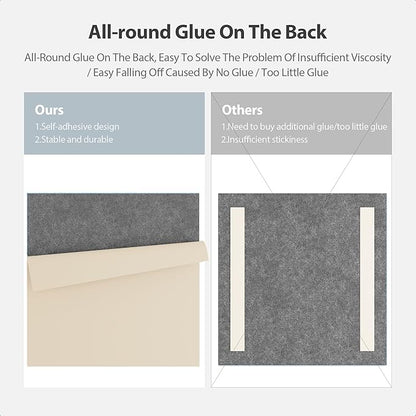 Amantech 12 Pack Acoustic Panels Self Adhesive Sound Proof Foam, High Density Sound Acoustic Panel, 12X12X0.4 Inch Square Panels in Home, Office, Reccording Room, Studio,and more(Moonlight Grey)