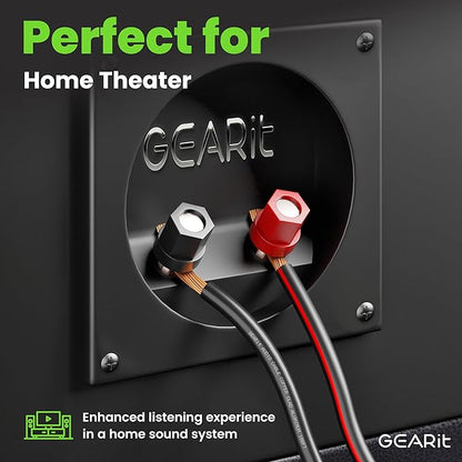 Speaker Wire 16 Gauge, GearIT Pro Series 16/2 AWG Speaker Cable (100 Feet / 30.48 Meters) Great Use for Home Theater Speakers and Car Speakers Black
