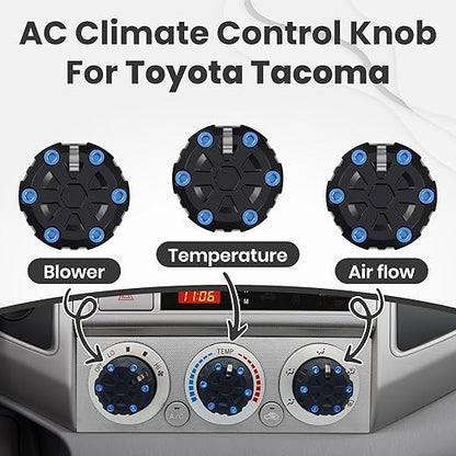 2nd Gen Tacoma Accessories AC Knob Upgrade - 2005,2006,2007,2008,2009,2010,2011,2012,2013,2014,2015 Tacoma Climate Control Dial Mods Set - 2nd Gen Tacoma Mods - for Toyota Interior Replacement Kit